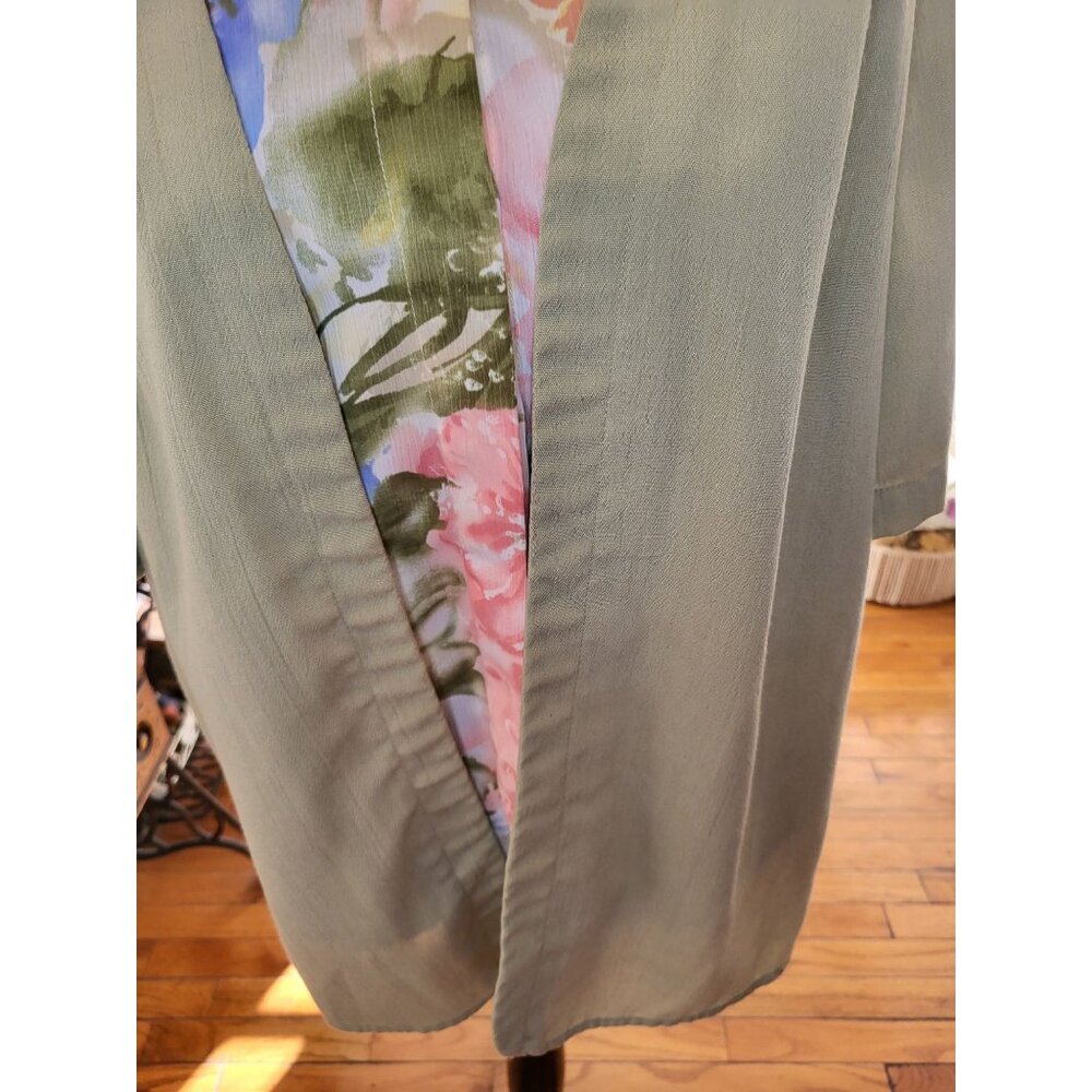 Villager Vintage 90s Layered Look Floral Tank/Jacket Pleated XL Cottage Spring - Picture 4 of 8
